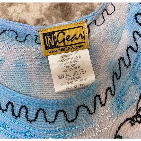 In Gear made in India asymmetrical Pastel colored pink & blue knee length SZ LG - Picture 5 of 7